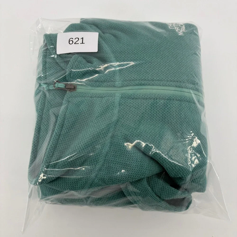 The North Face Mens Quarter Zip Fleece Pullover Teal Green NF0A3YR16R7 Size L